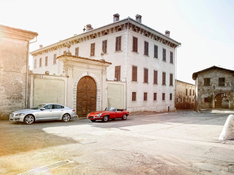 Silver and Red Cars — White