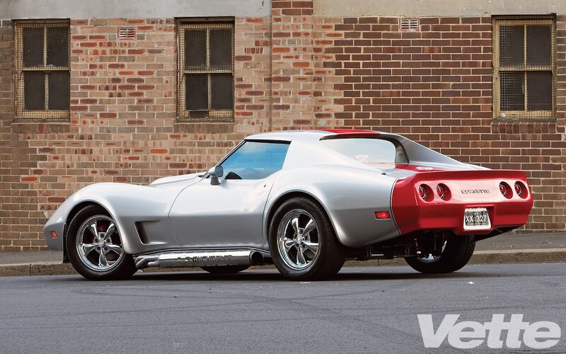 Silver and Red Corvette