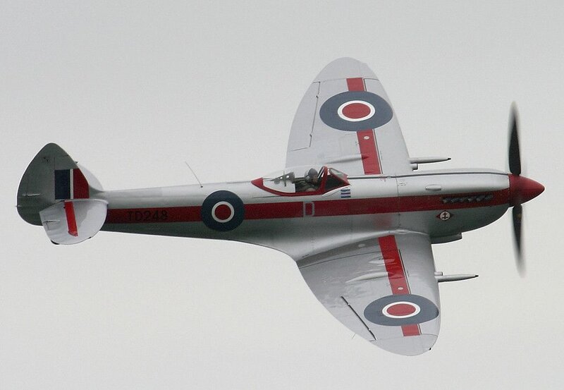 Silver and Red Fighter Plane
