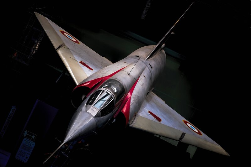 Silver and Red Jet Fighter — Gray