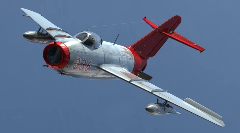 Silver and Red Jet Fighter