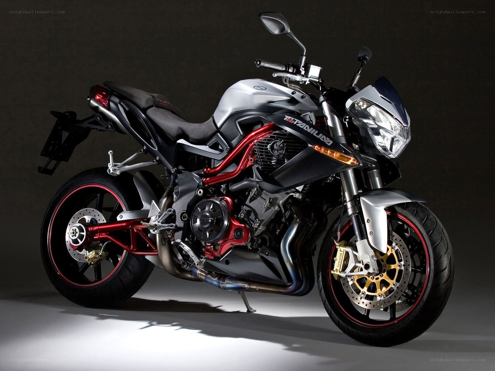silver and red motorcycle