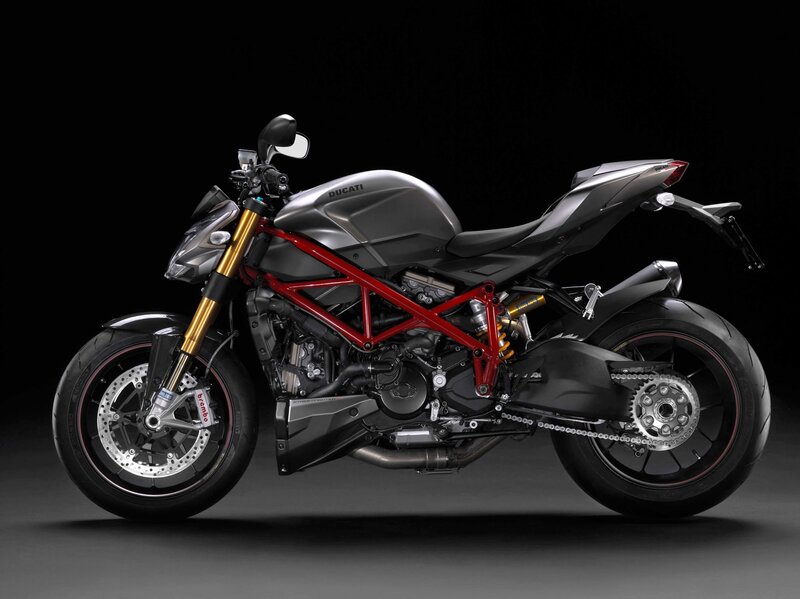 Silver and Red Motorcycle — Black, Dramatic, Photograph, Gold Front Forks