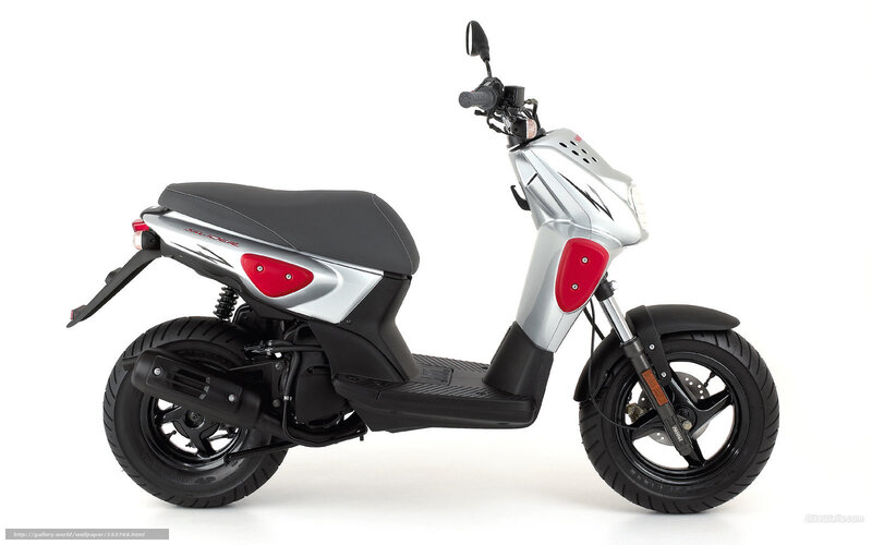 silver and red scooter