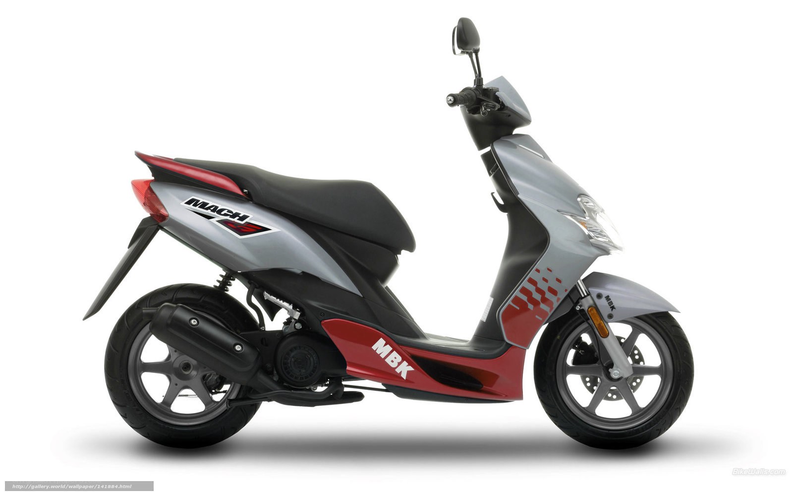 silver and red scooter