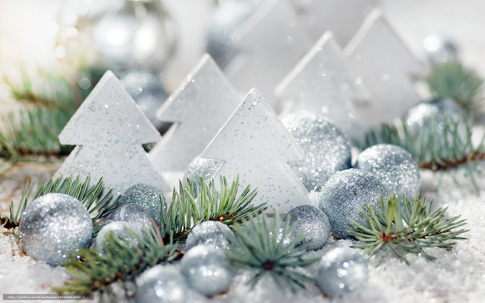 silver and white holiday decor