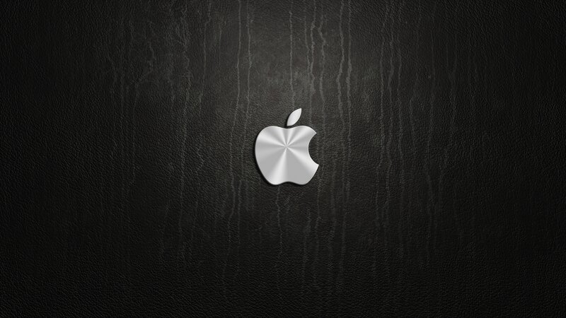Silver Apple Logo — Black, Dark