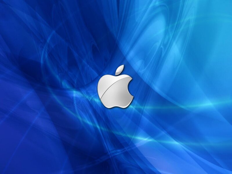 Silver Apple Logo — Blue, Dynamic