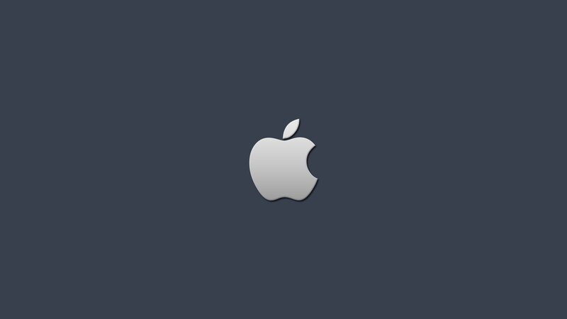 Silver Apple Logo — Gray, Neutral, Minimalist, Dark Gray