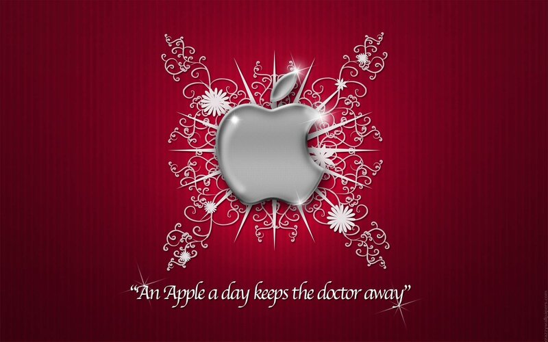 Silver Apple Logo — Red