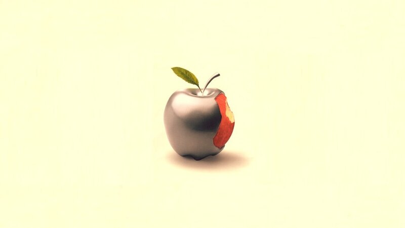 Silver Apple with Bite