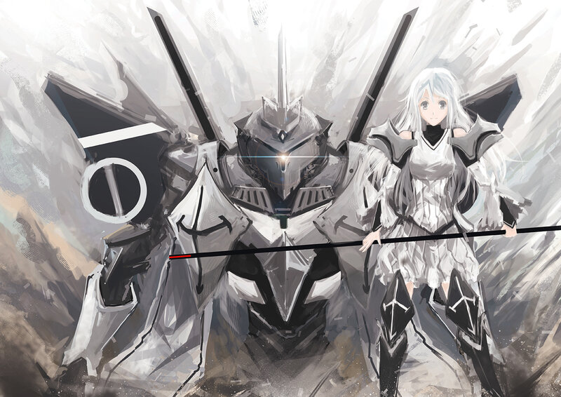 Silver-armored Knight and Girl