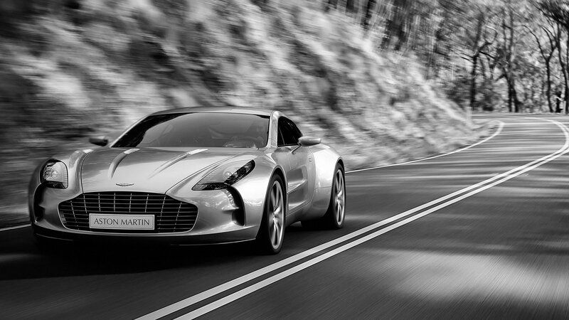 Silver Aston Martin Car — Black