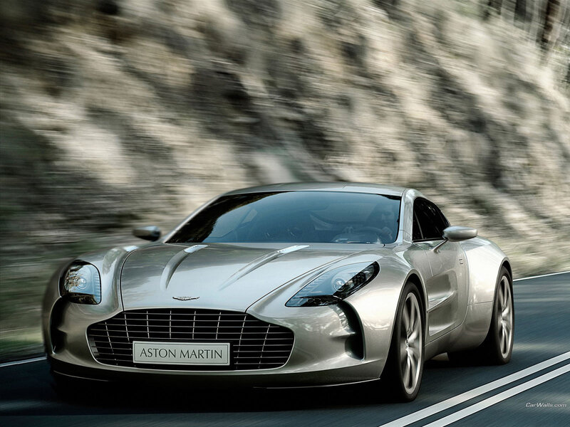 Silver Aston Martin Car — Dynamic, Photograph, Road, Mountain, Black