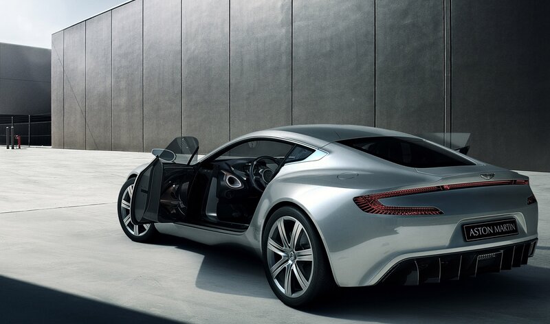 Silver Aston Martin concept car