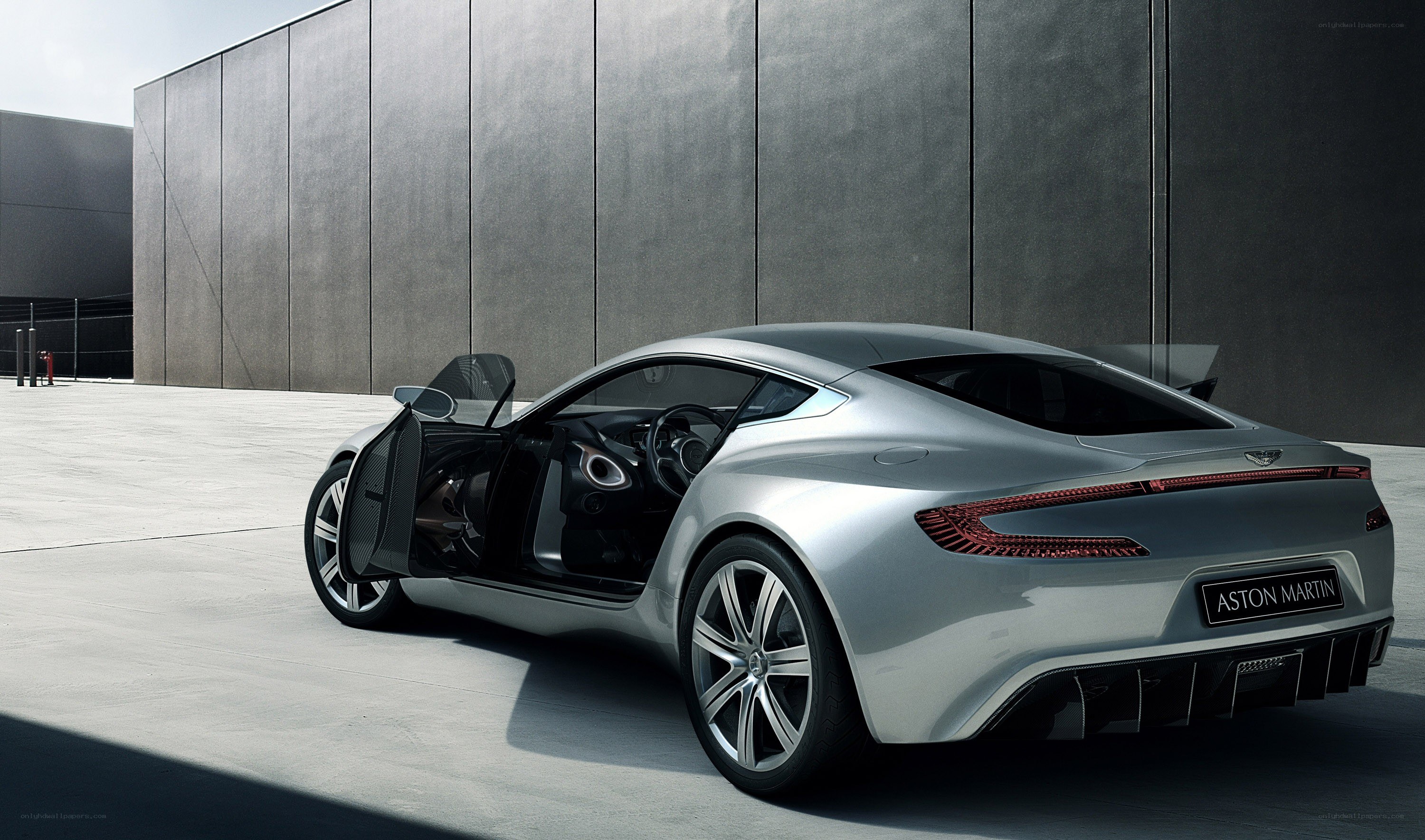 Silver Aston Martin concept car