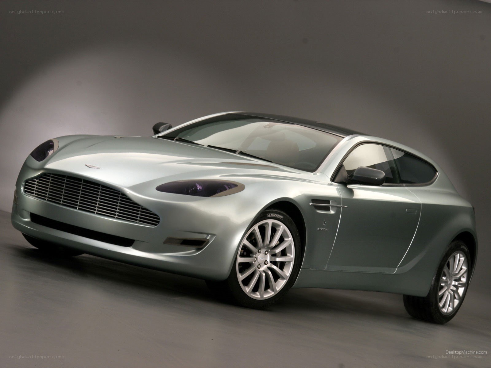 silver aston martin concept car