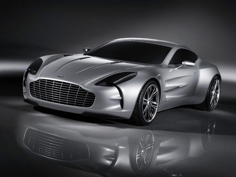 Silver Aston Martin concept car