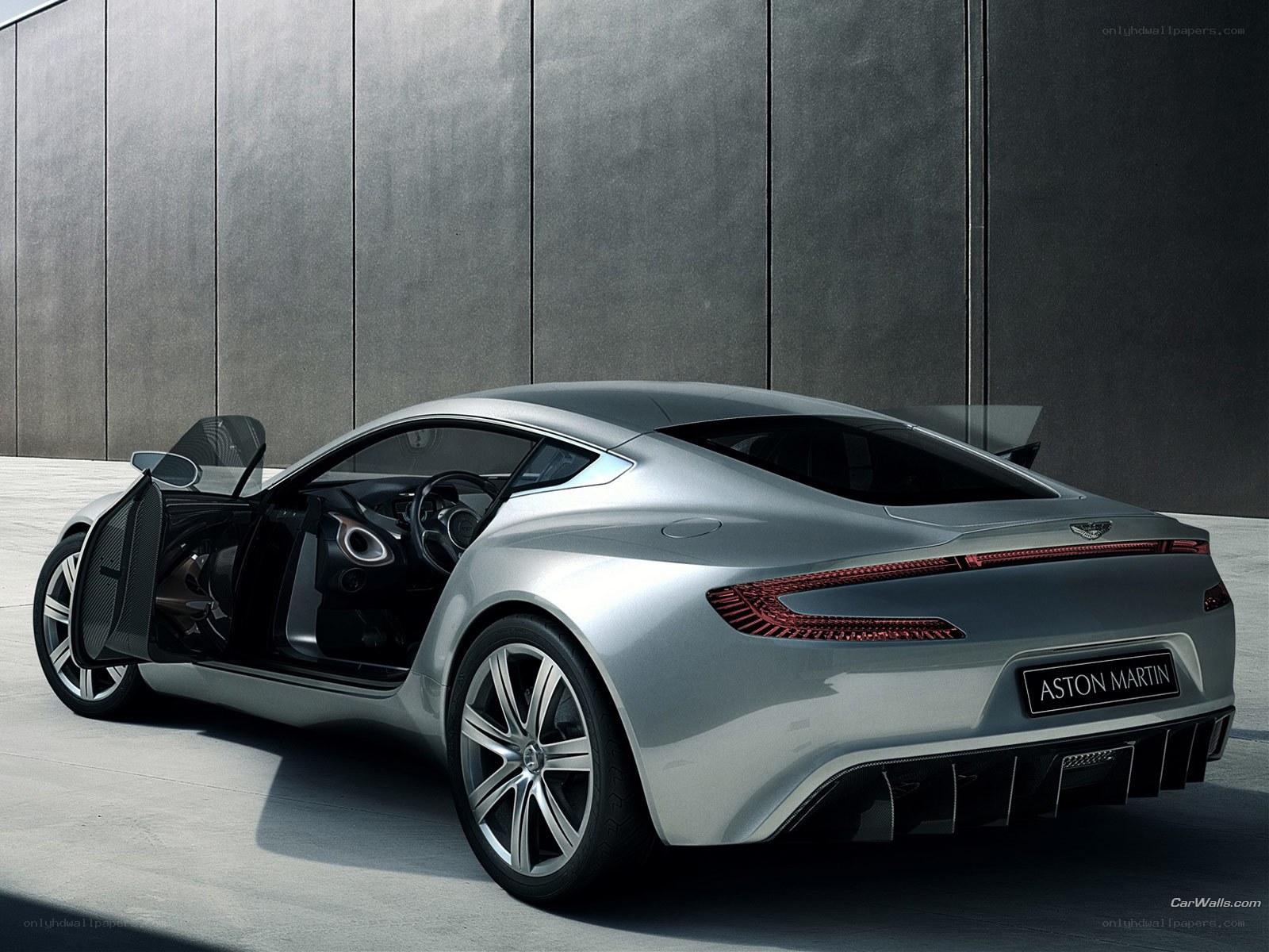 Silver Aston Martin concept car