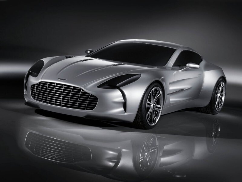 Silver Aston Martin concept car
