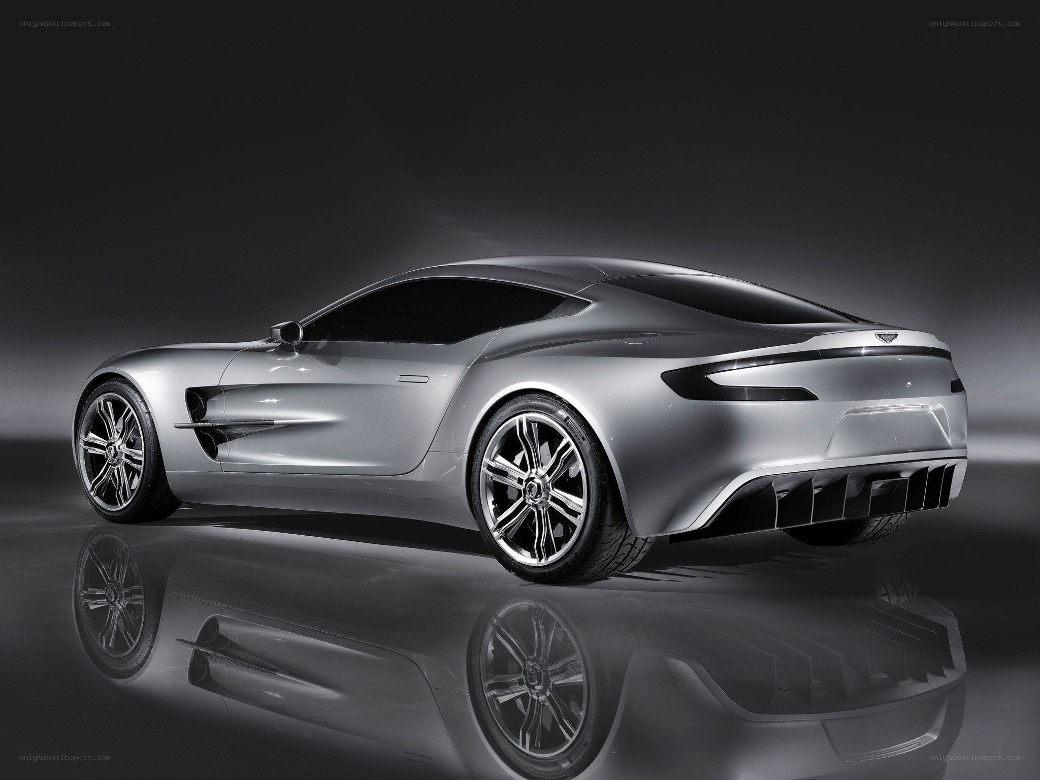 Silver Aston Martin concept car