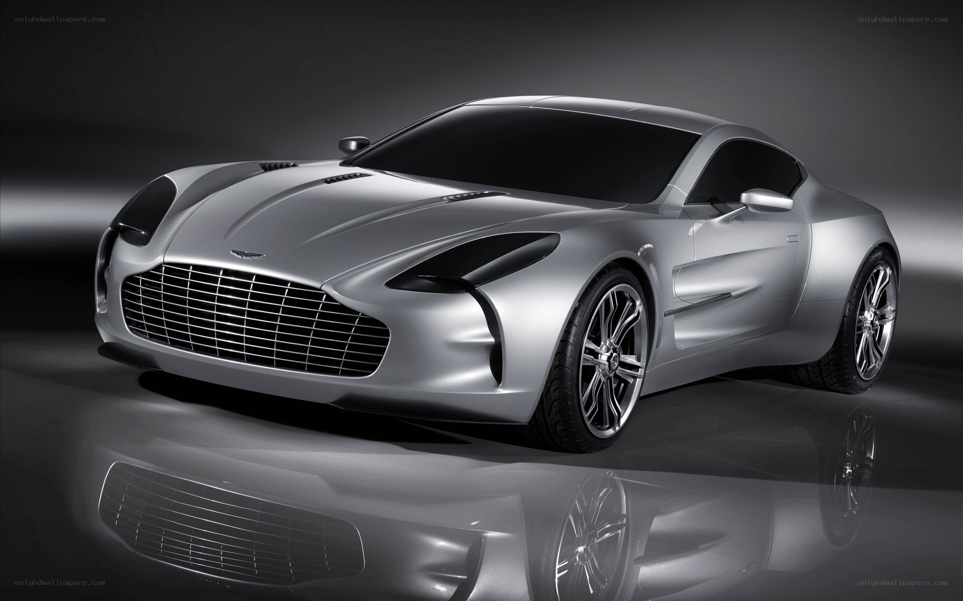 Silver Aston Martin concept car