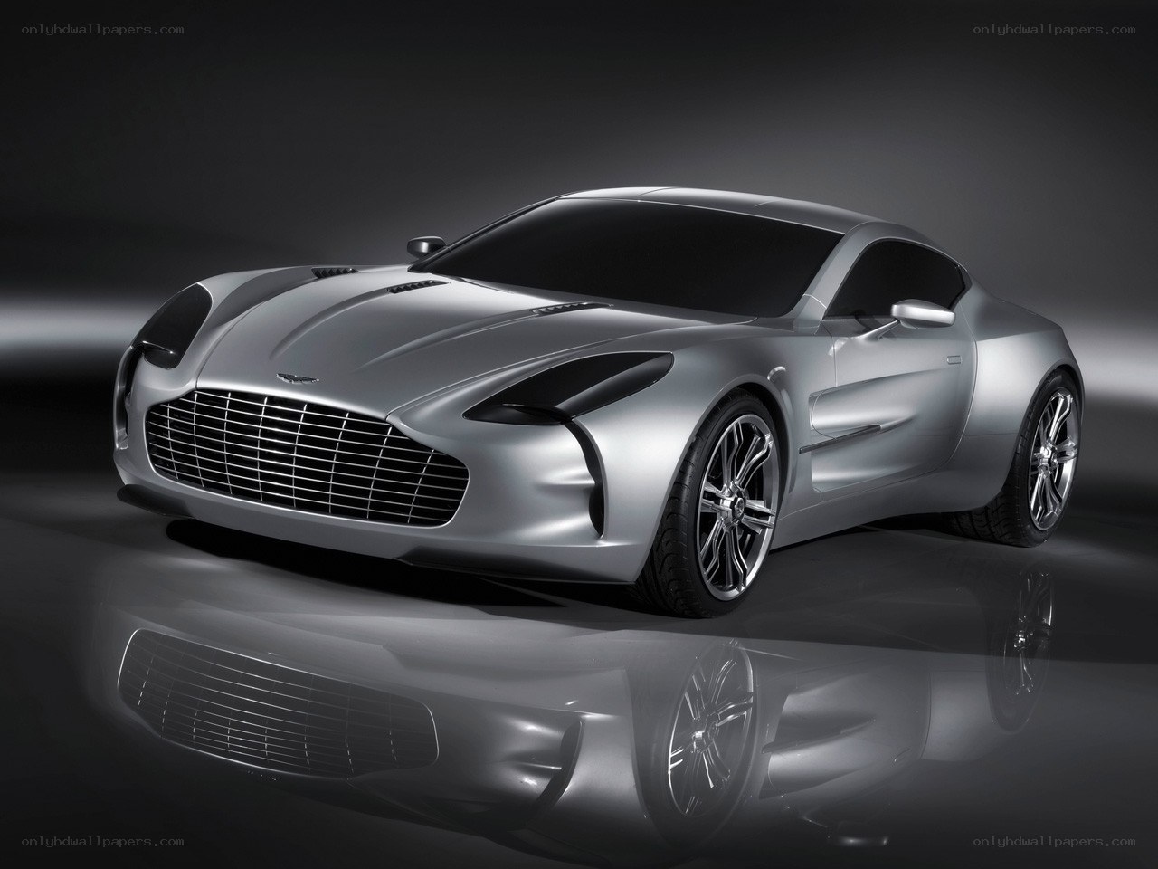Silver Aston Martin concept car