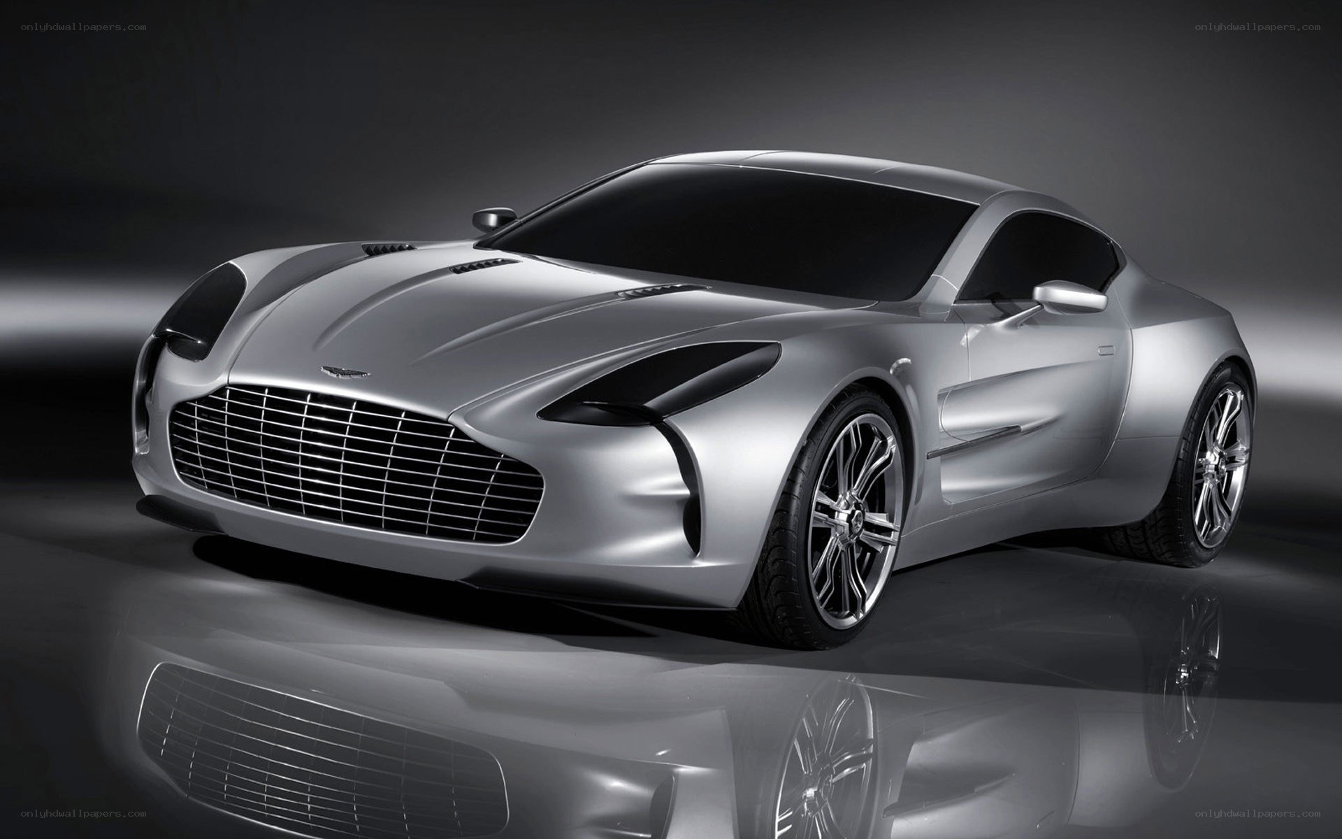 Silver Aston Martin concept car