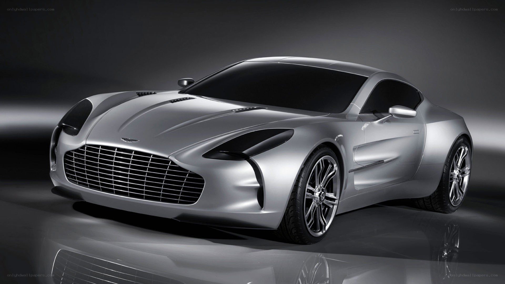 Silver Aston Martin concept car