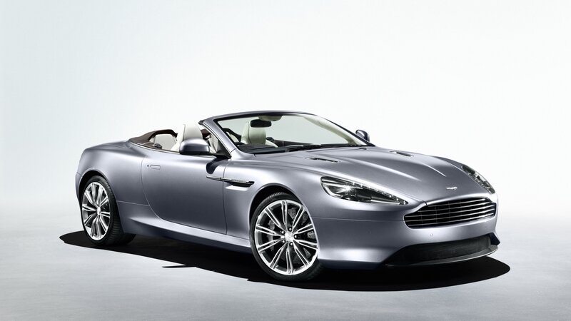 silver aston martin convertible