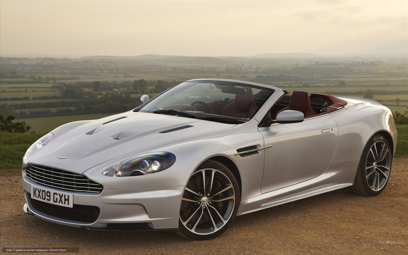 Silver Aston Martin convertible