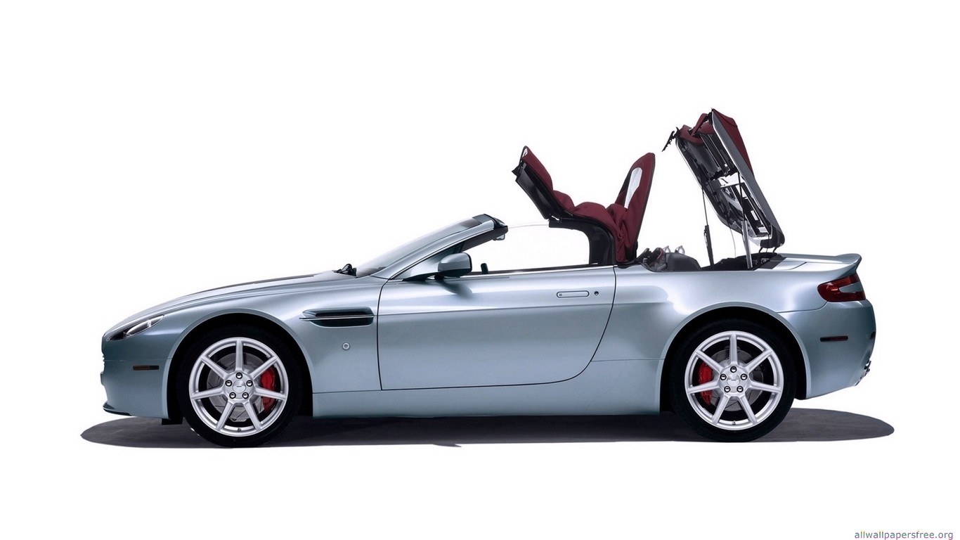 silver aston martin convertible