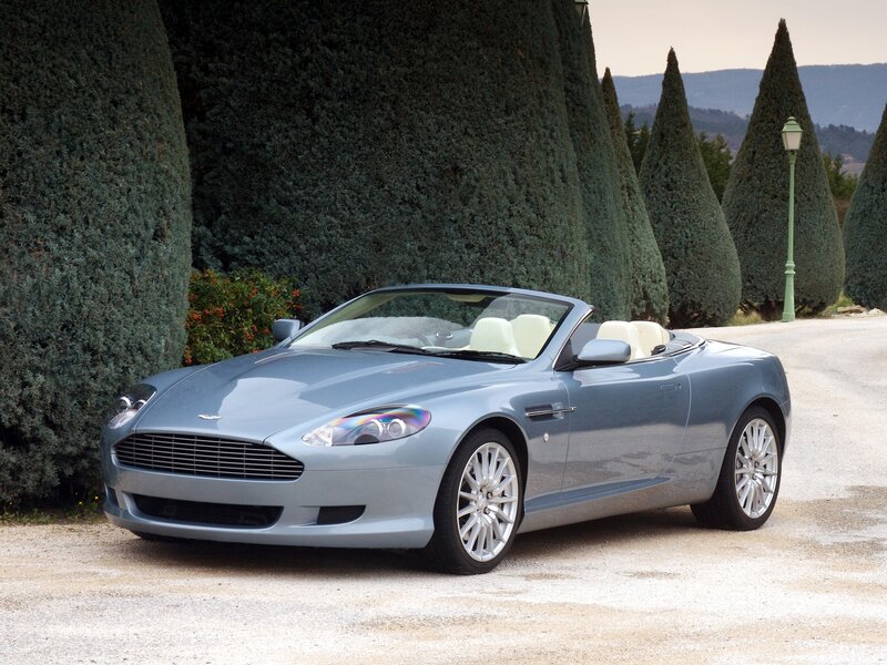silver aston martin convertible