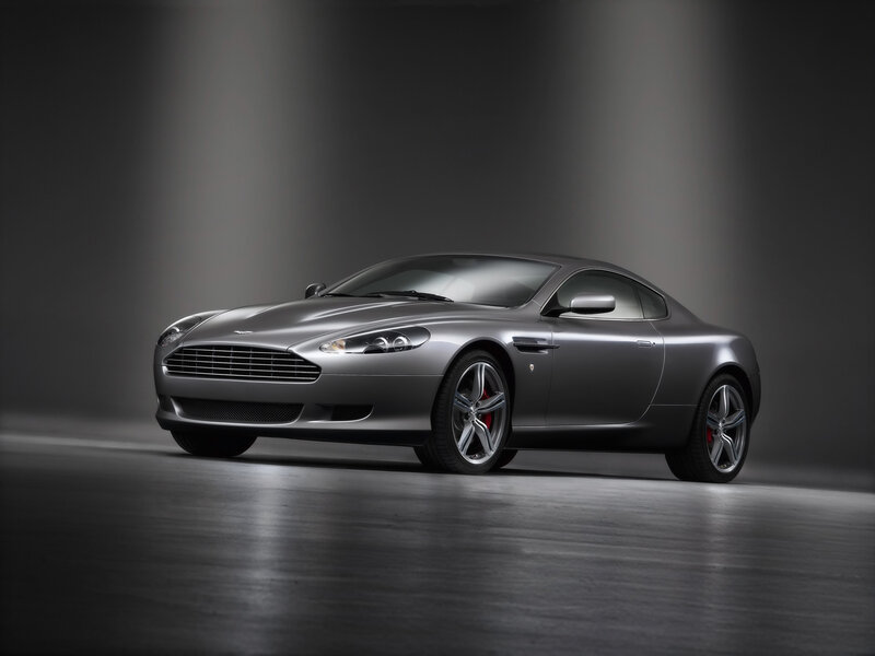 silver aston martin coupe