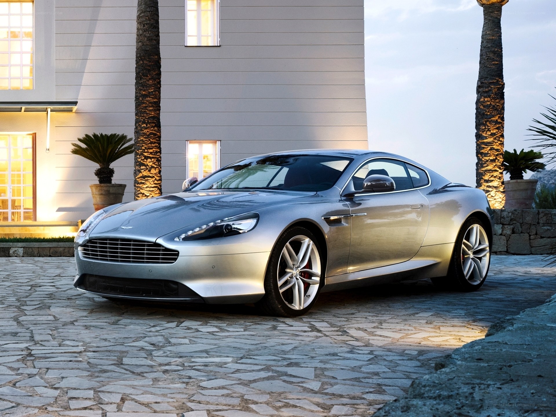 Silver Aston Martin DB9