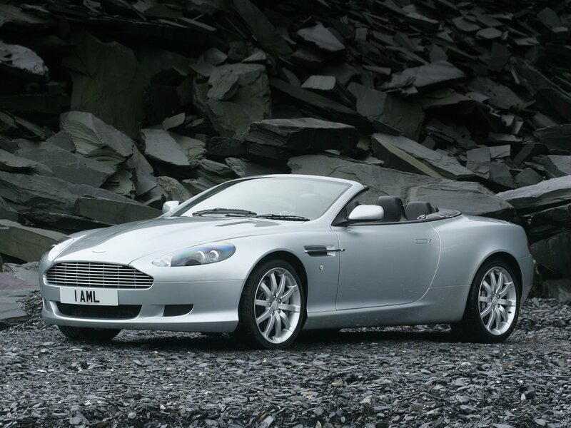 Silver Aston Martin DB9 Convertible