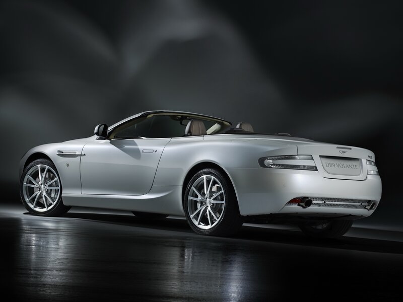 Silver Aston Martin DB9 Volante