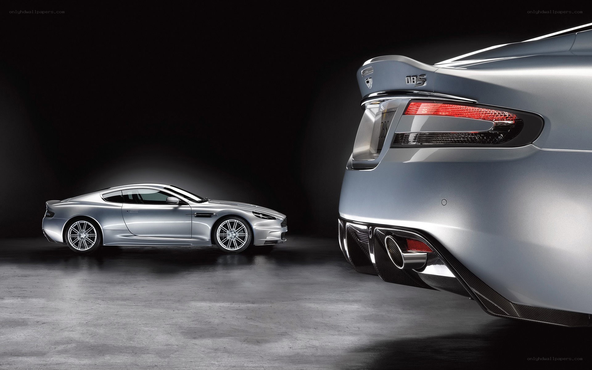 Silver Aston Martin DBS