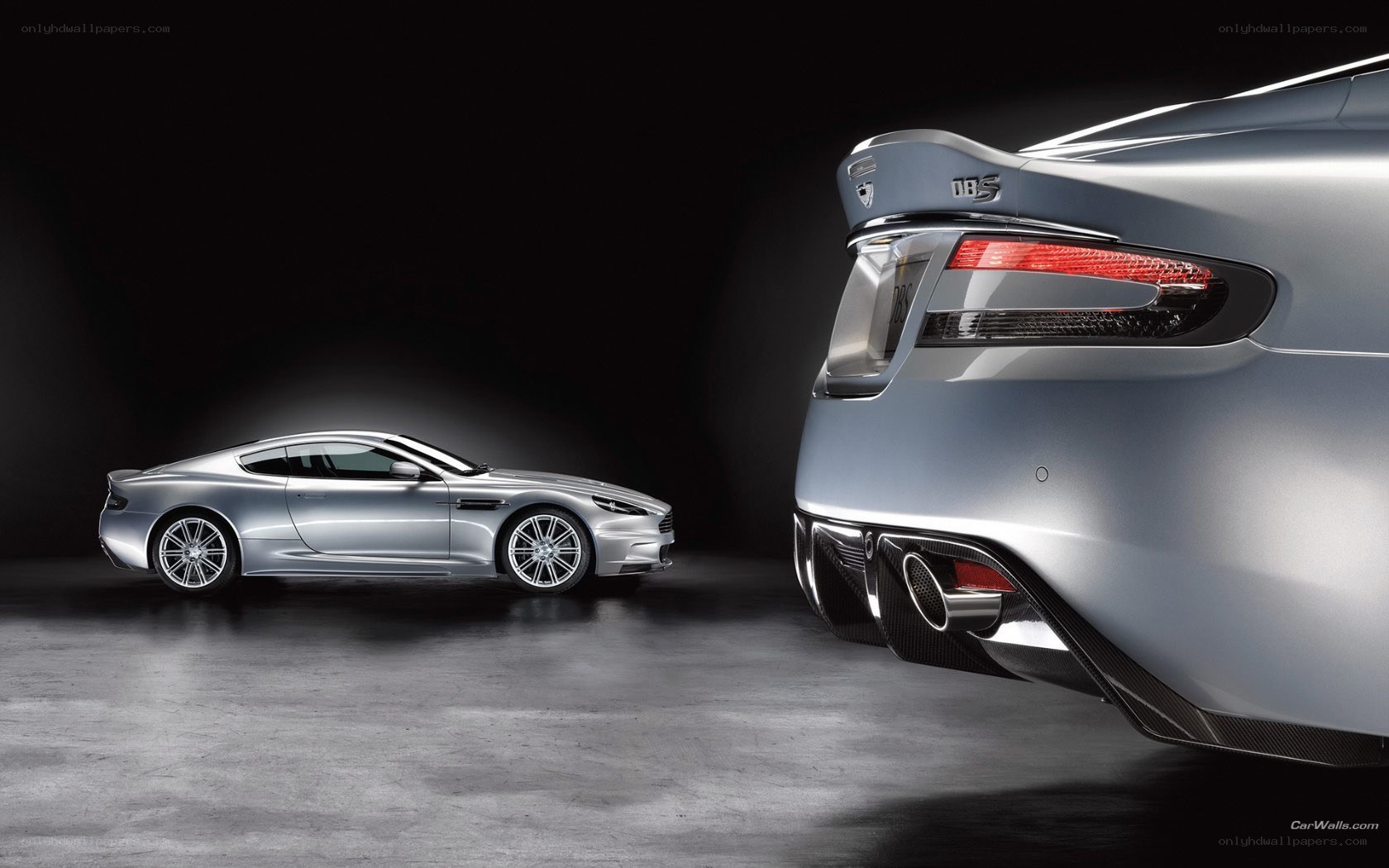 Silver Aston Martin DBS