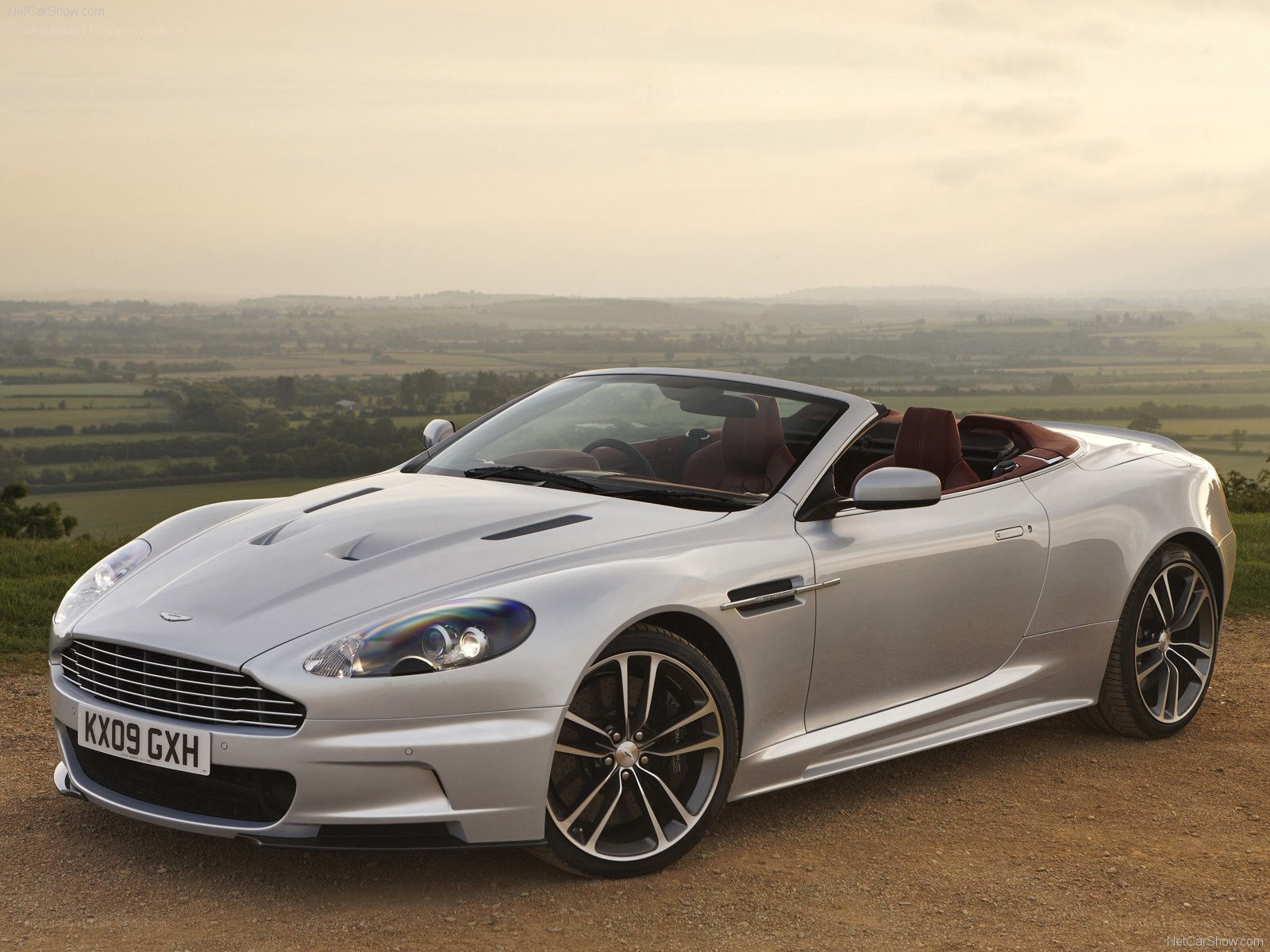 Silver Aston Martin DBS Volante