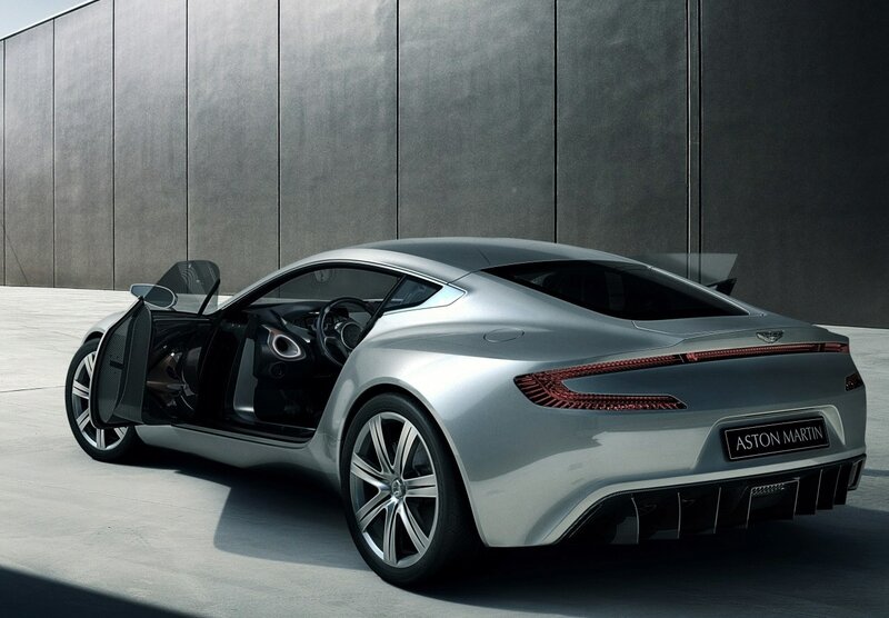 Silver Aston Martin sports car