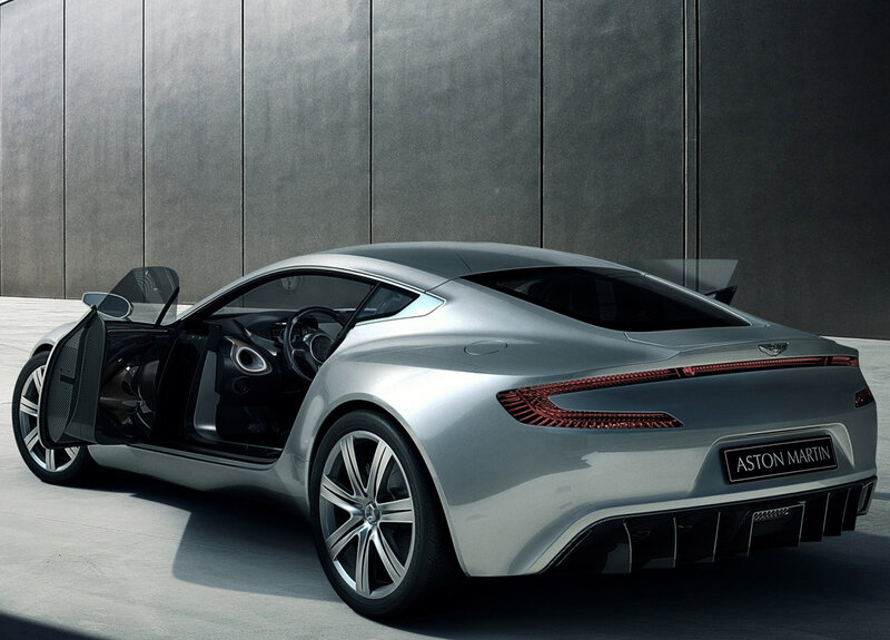 Silver Aston Martin sports car