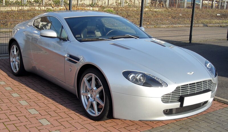 silver aston martin sports car