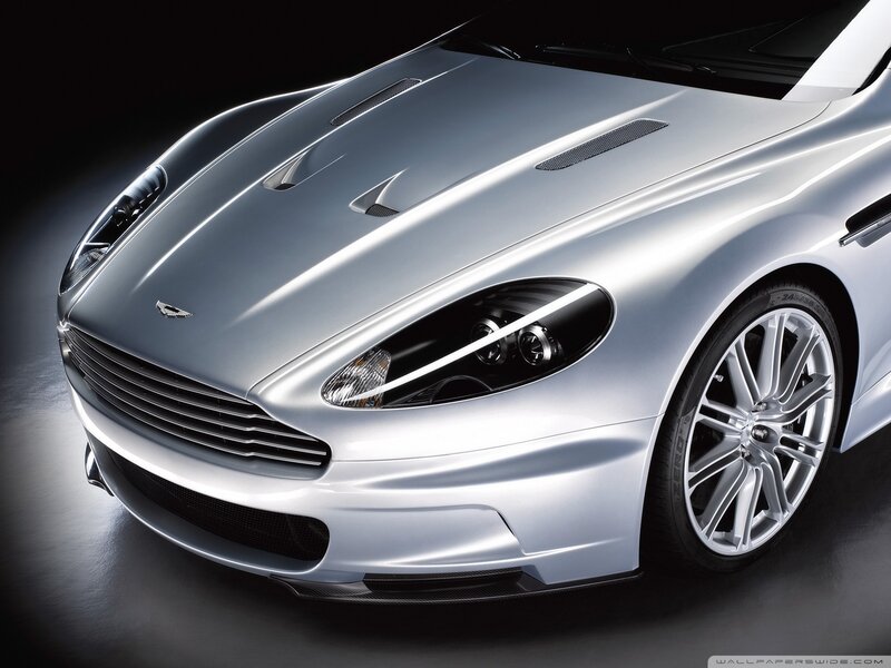 silver aston martin sports car