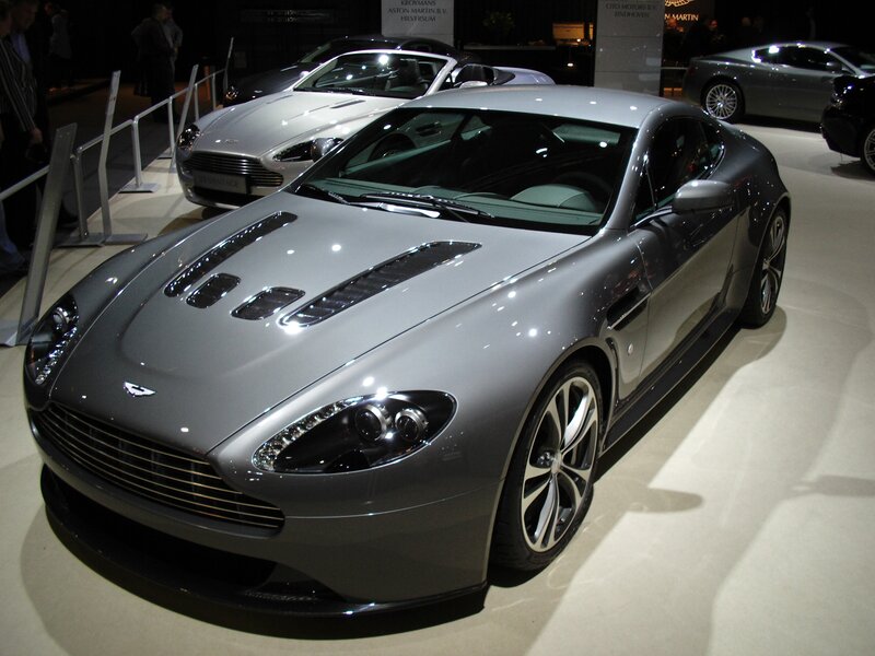 Silver Aston Martin sports car