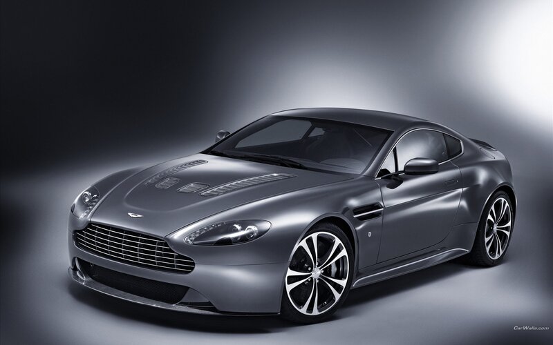 silver aston martin sports car
