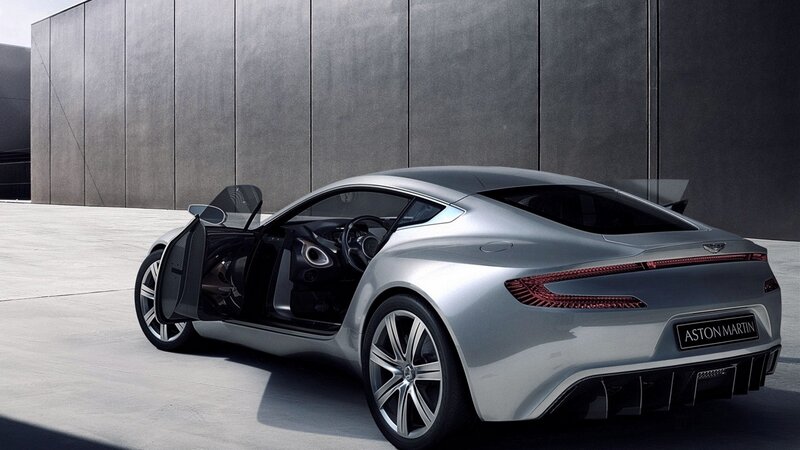Silver Aston Martin sports car