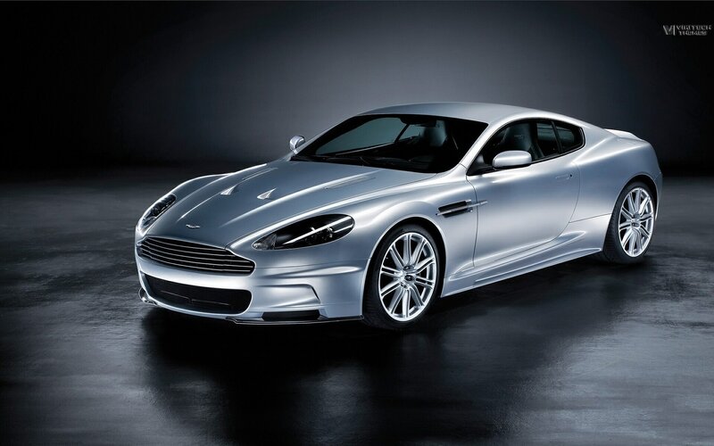 silver aston martin sports car