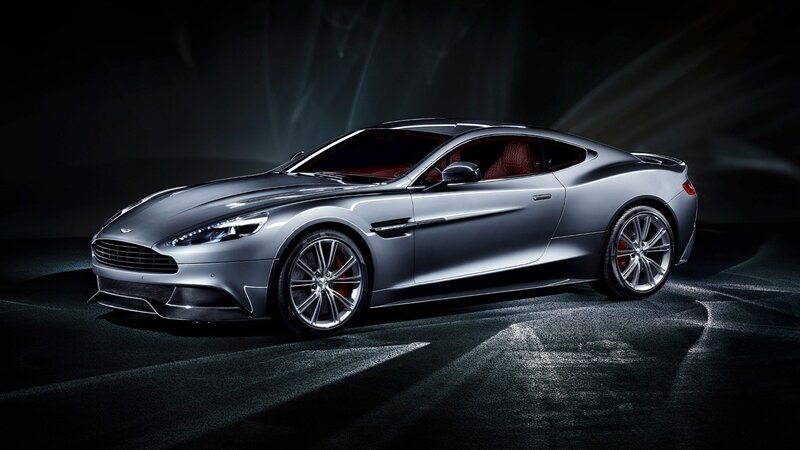 Silver Aston Martin sports car