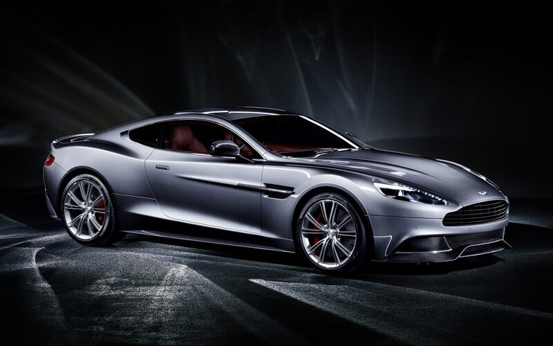 silver aston martin sports car